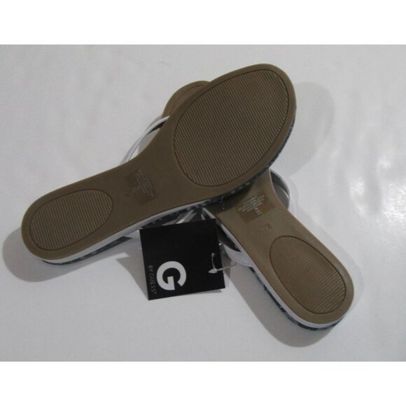 G by Guess Women's Jumper-C Flip Flops Sandals Blue and White - Picture 4 of 5